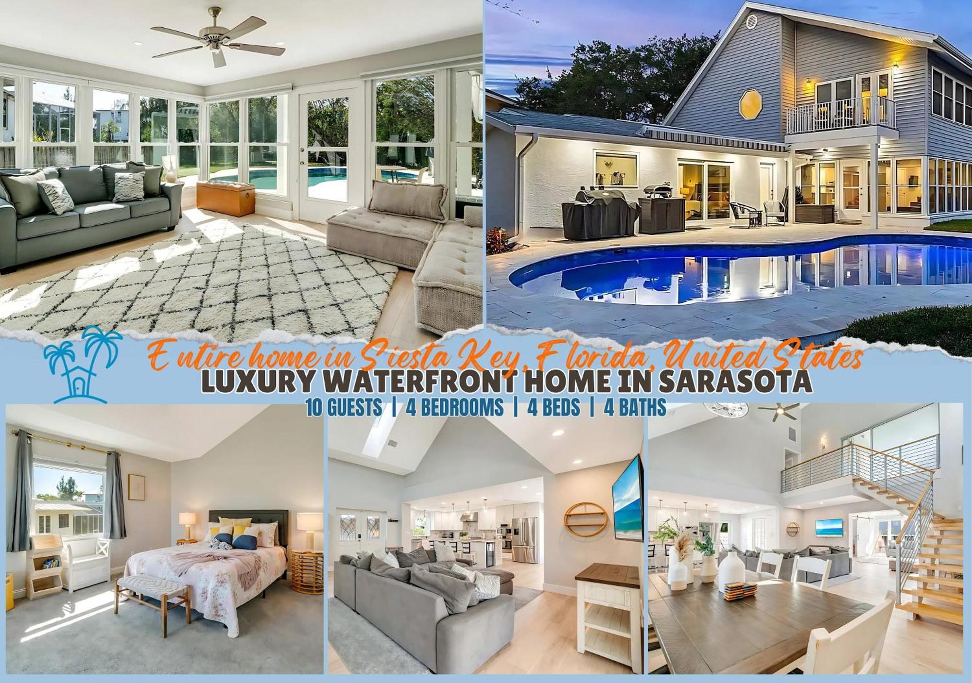 Sarasota 4Br Waterfront Island Home Pool Dock Siesta Key Extérieur photo